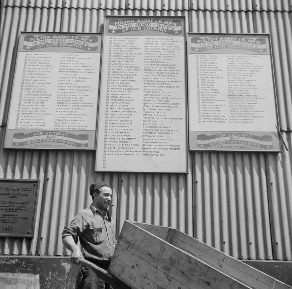 Many of the Fulton Fish Market men are in the Armed Forces, 1934