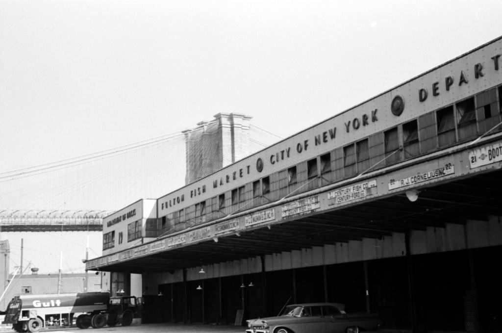 A view of the Fulton Fish Market, 1965