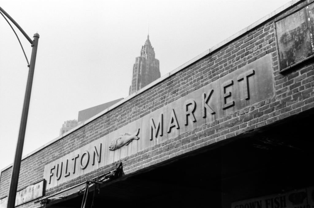 A view of the Fulton Fish Market, 1965