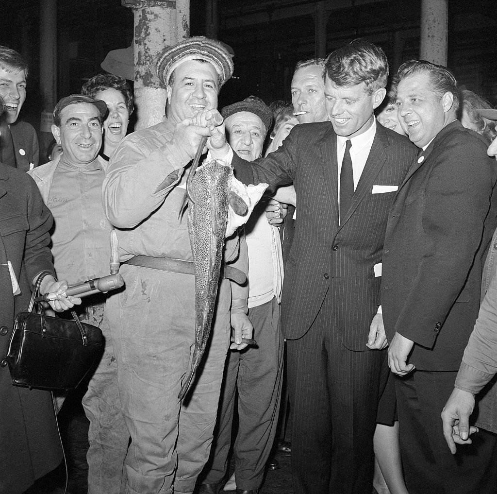 Robert F. Kennedy Holding Large Fish, 1960s