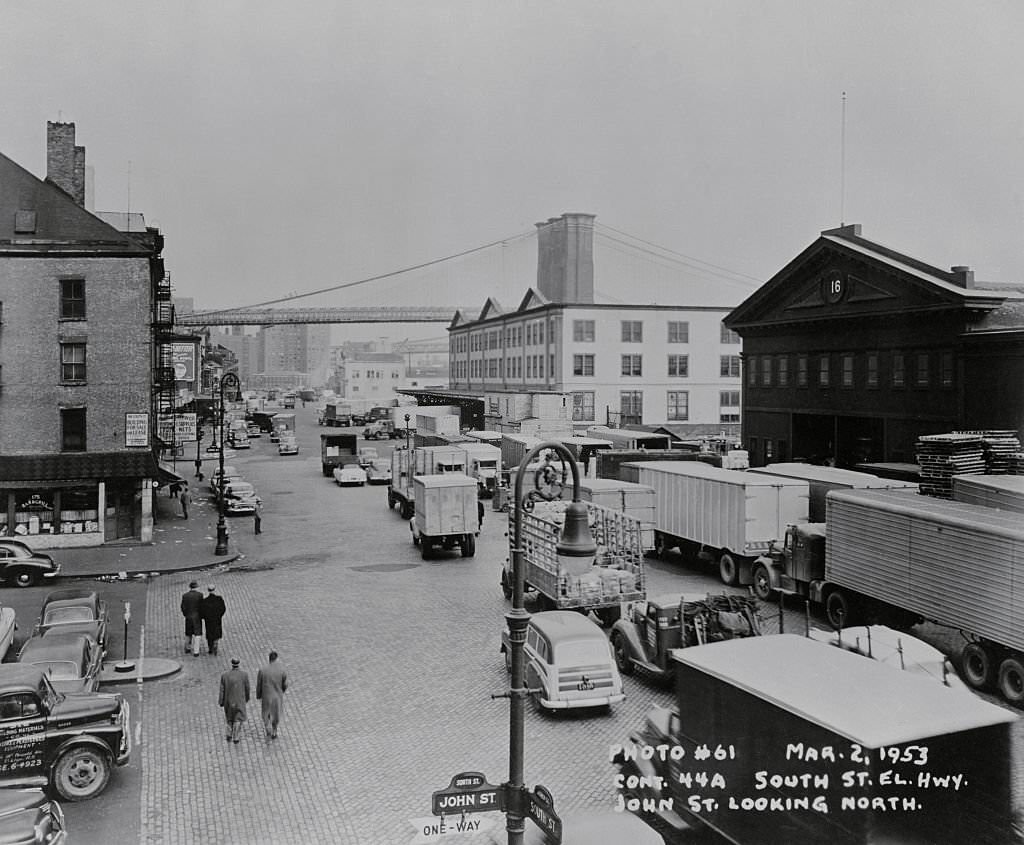 Exterior View of the Early Fulton Fish Market, 1953