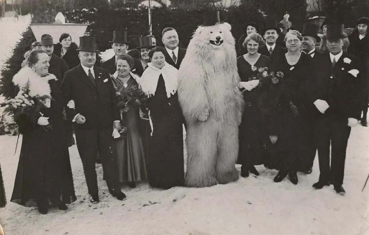 Fascinating Photos of Germans Posing with the Polar Bear Mascots, 1920-1970