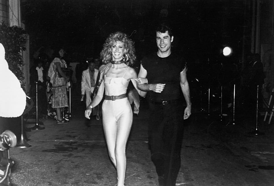 Olivia Newton John and John Travolta at the Grease Premiere party at Paramount Studios, Los Angeles, 13th June 1978.