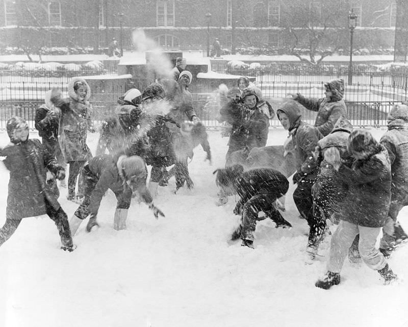 Snowball fight, 1964.