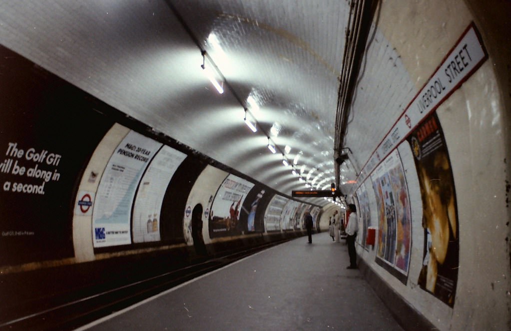 Liverpool St Central line Westbound.20 August 1988