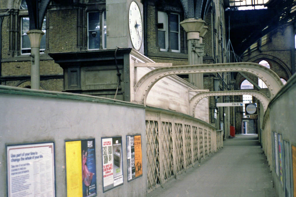 Liverpool St station footbridge.27 Sept 1980