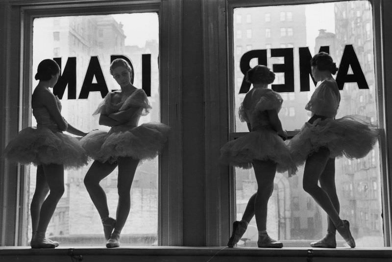 Ballerinas in a rehearsal room at George Balanchine's School of American Ballet, 1936.