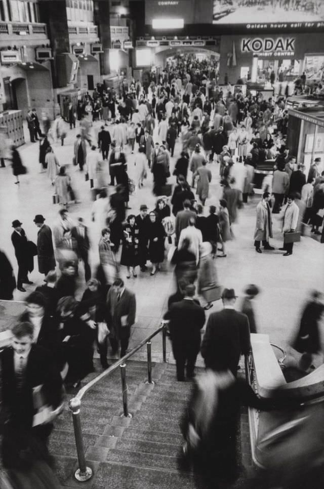 Commuters at Grand Central Terminal, New York, 1961.