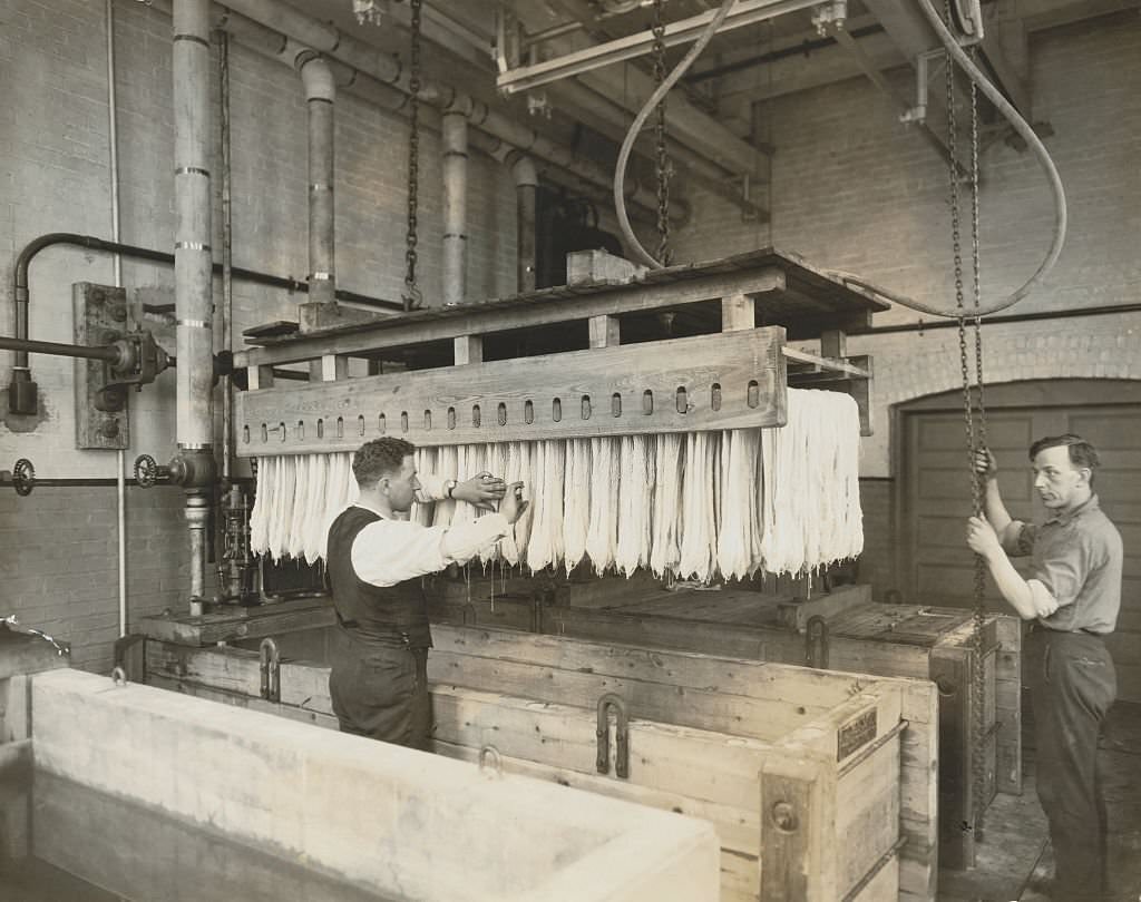 Macaroni Factory Workers with their Product