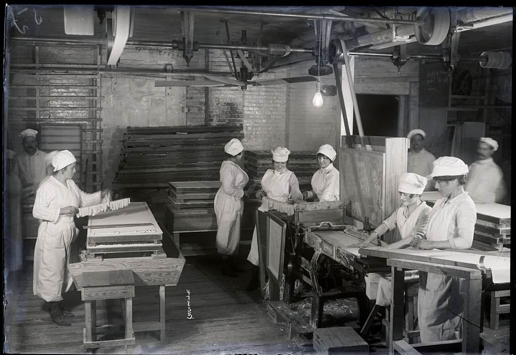 Goodman Macaroni Factory noodle cutting machine.