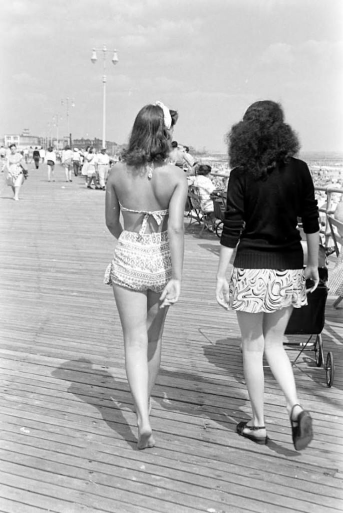 People being ticketed for 'Indecent Exposure' at Rockaway Beach of New York City, 1946