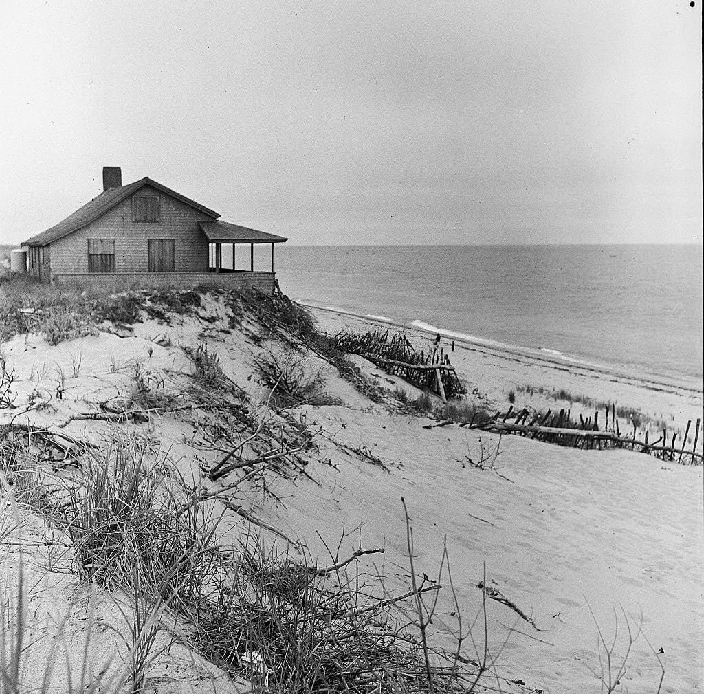 A beach house faces the ocean on Cape Cod, Provincetown, Massachussetts, 1947.