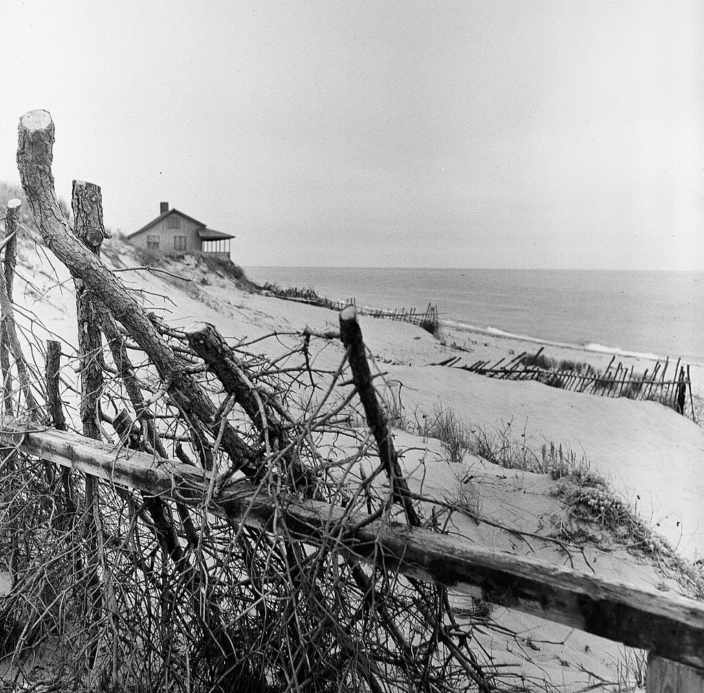 A beach house faces the ocean on Cape Cod, Provincetown, Massachussetts, 1947.