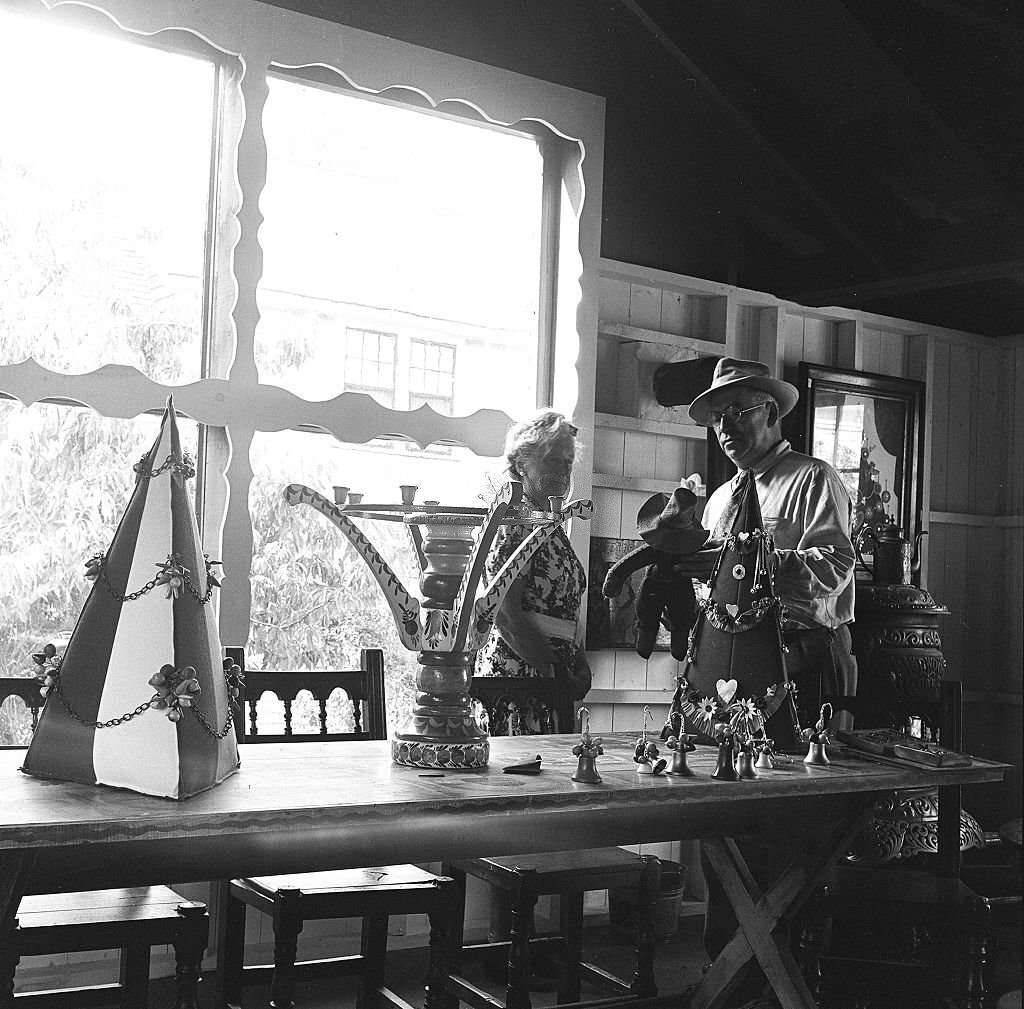 Visitors look at various items at an antique shop, Provincetown, Massachusetts, 1948.