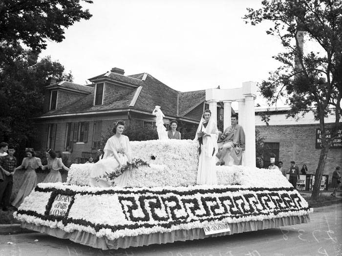 1941 Battle of Flowers Parade float Judgement of Paris at Olympus, 1941