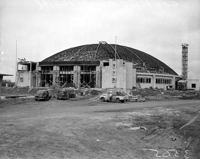 Construction of Joe and Harry Freeman Coliseum, Dec. 22, 1948
