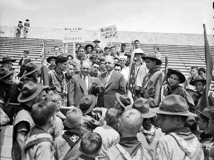 Boy Scouts at Alamo Stadium, 1941