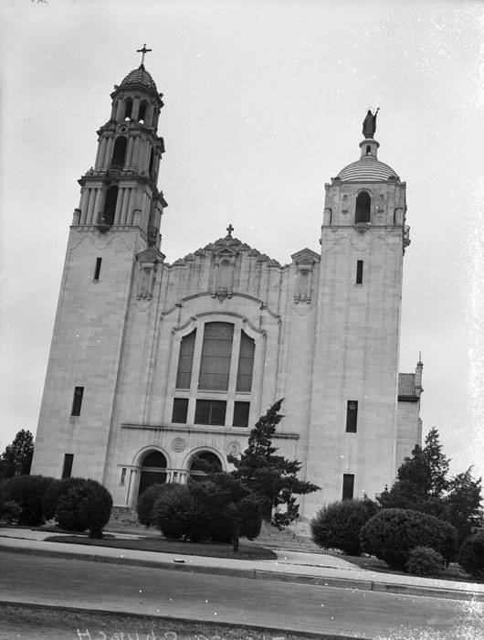 Exterior of Shrine of the Little Flower, San Antonio, 1942
