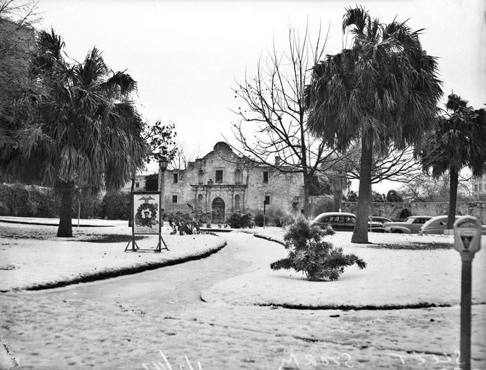 The Alamo after sleet storm.1947