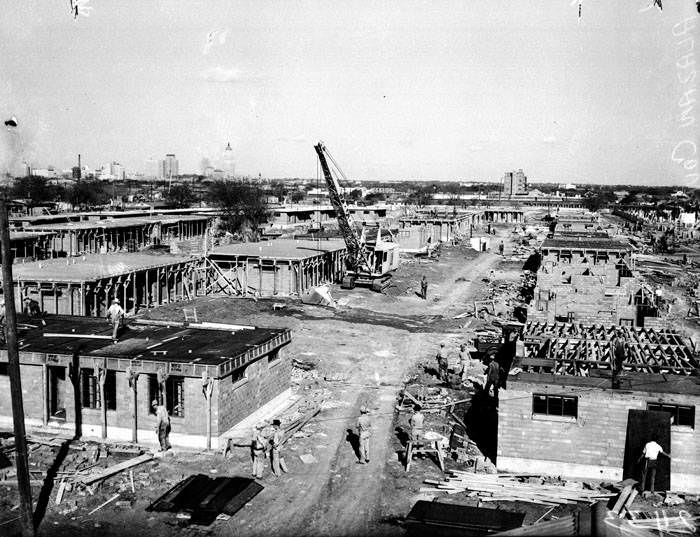 Views of Alazan Courts under construction, 1940