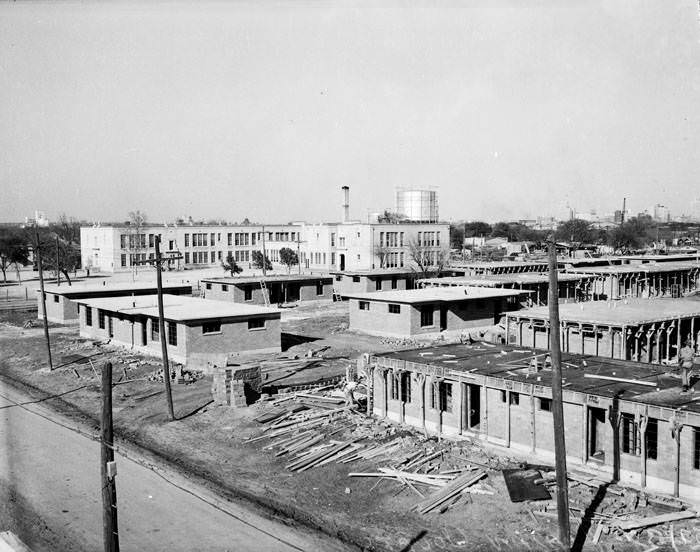 Views of Alazan Courts under construction, 1940