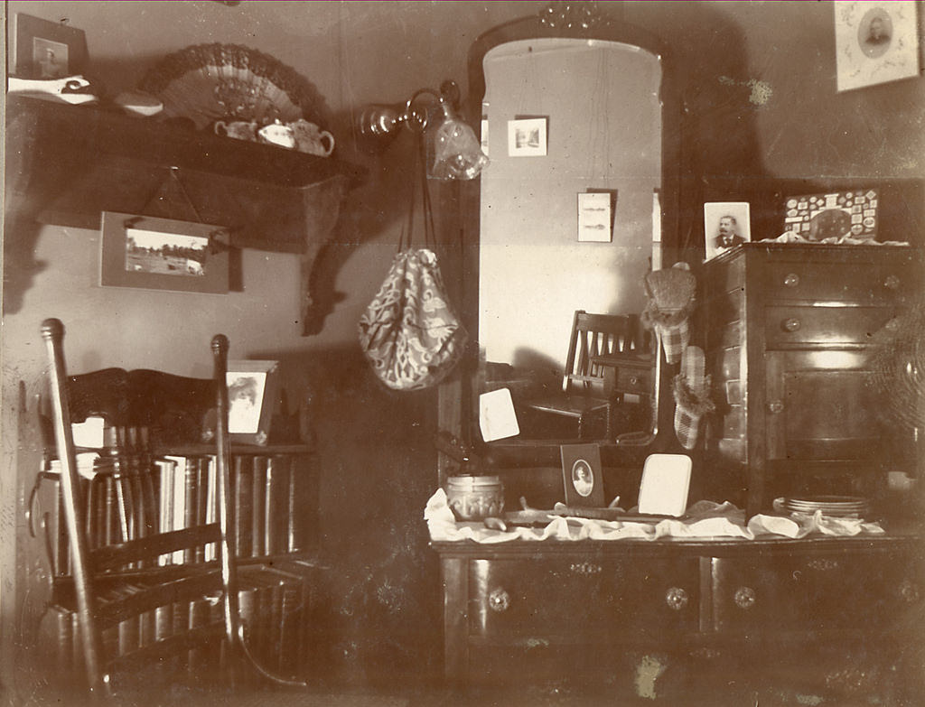 A dorm room in old Chadbourne Hall, 1899.