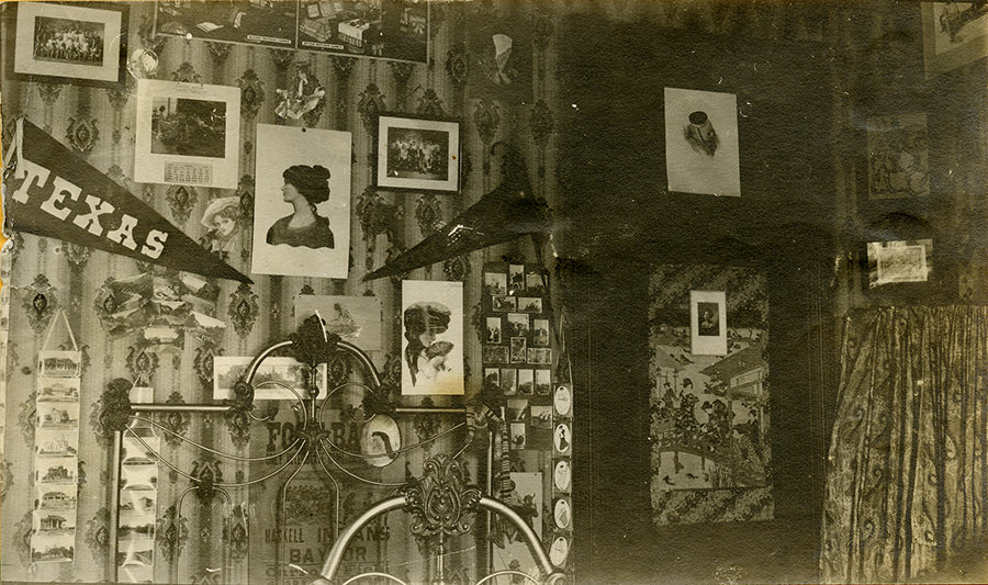 Dorm room at Cowden Hall, Baylor University, 1910