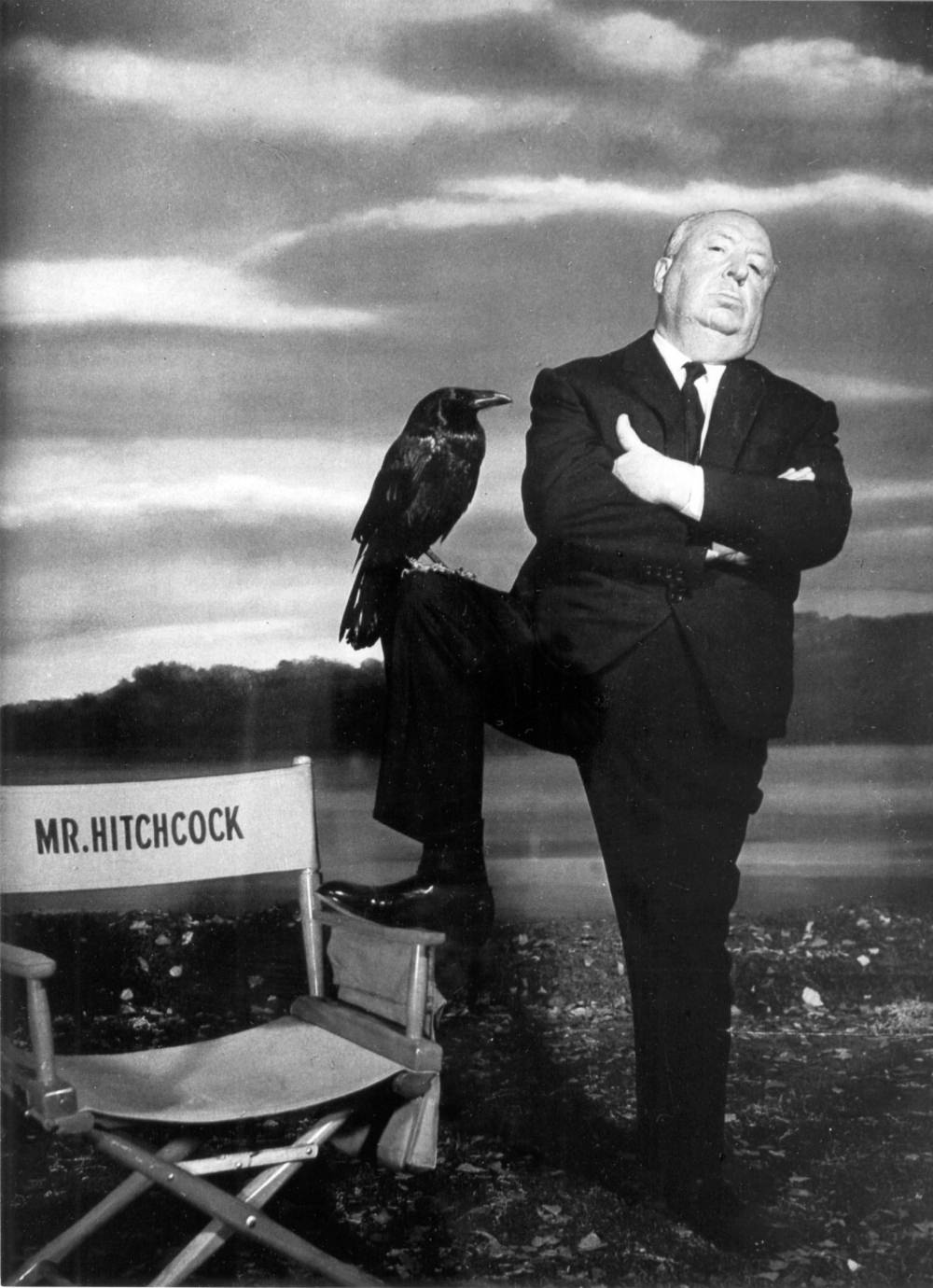 Stunning Stills and Portraits of Alfred Hitchcock Posing with Birds from the Movie 'The Birds (1963)'