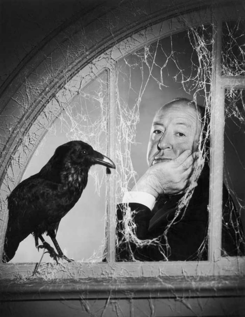 Stunning Stills and Portraits of Alfred Hitchcock Posing with Birds from the Movie 'The Birds (1963)'