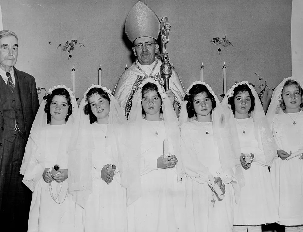 The 9-year-olds celebrate their confirmations, 1944.