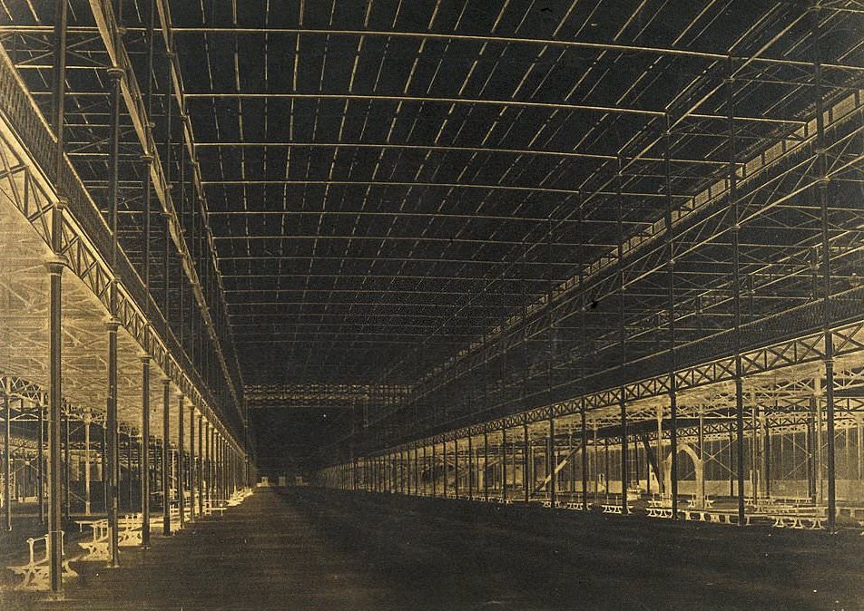 Interior of the Great Exhibition Building, Hyde Park, London, 1851.