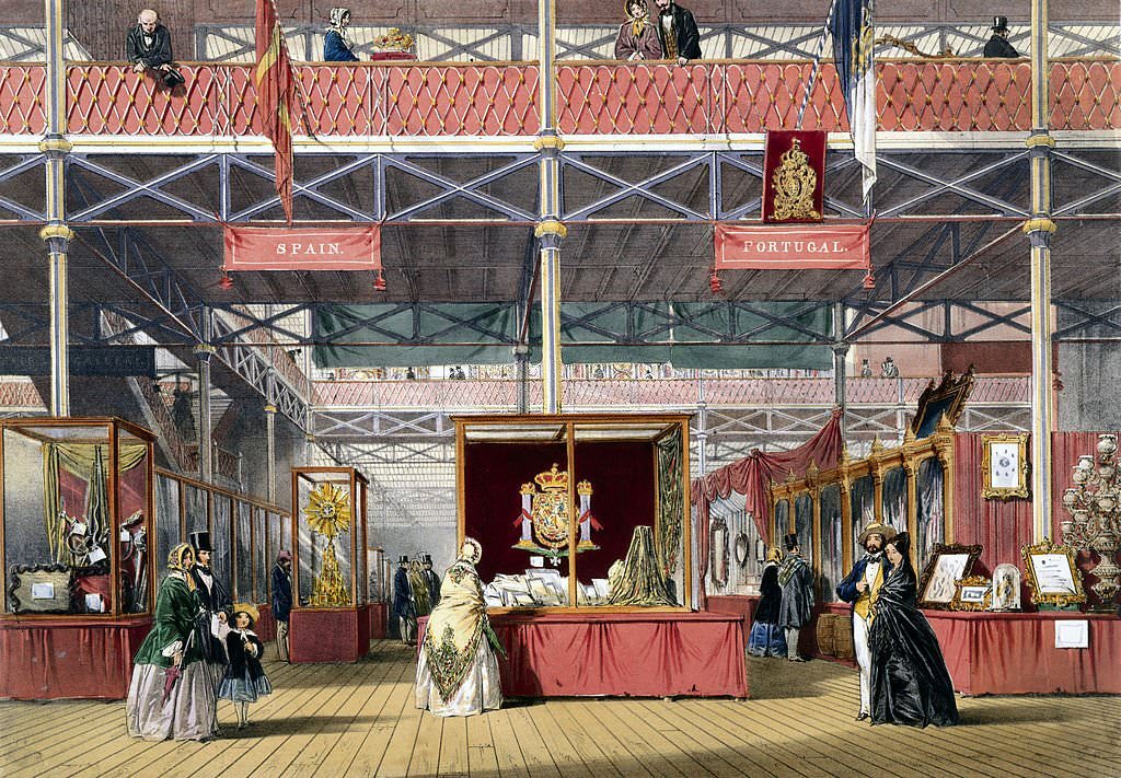 Spanish and Portugese stand at the Great Exhibition, Crystal Palace, 1851.