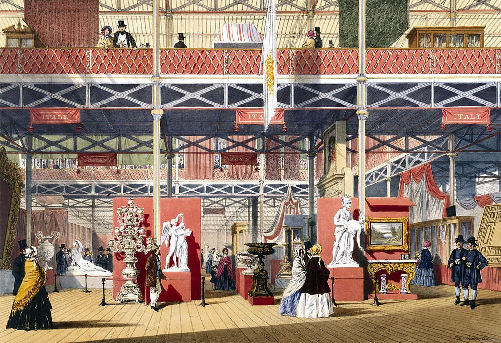 Italian stand at the Great Exhibition, Crystal Palace, London, 1851.