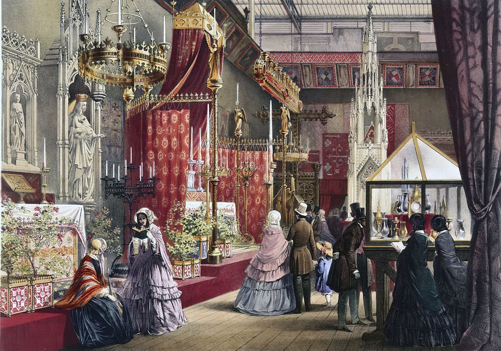 Medieval Court stand at the Great Exhibition, Crystal Palace, London, 1851.