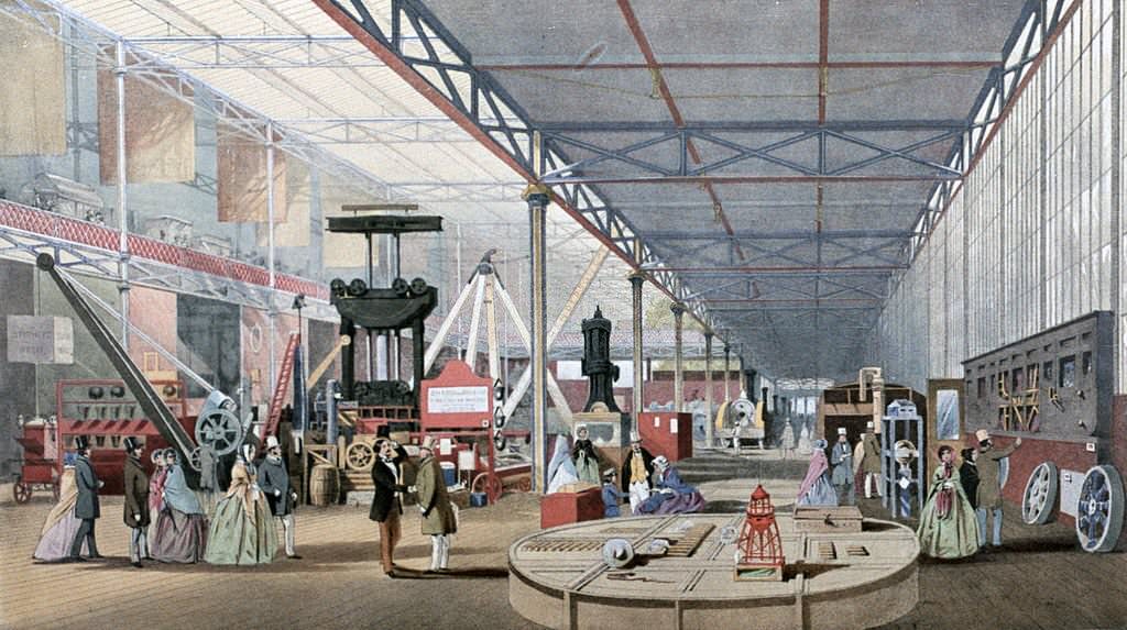 Machinery Hall, Crystal Palace Exhibition, London, 1851.