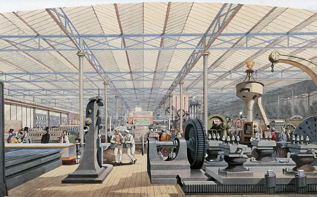 Machinery Hall, Crystal Palace Exhibition, London, 1851.