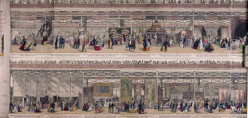 Great Exhibition, Crystal Palace, Hyde Park, London, 1851.