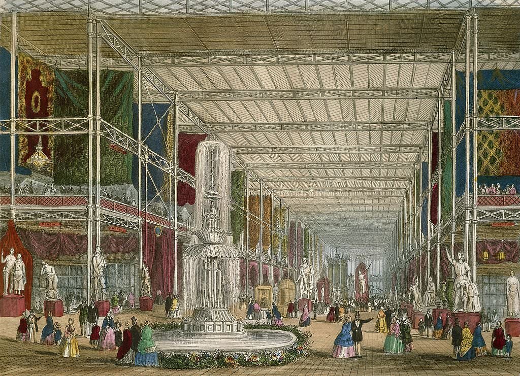 The Great Exhibition at the Crystal Palace in London, 1851.