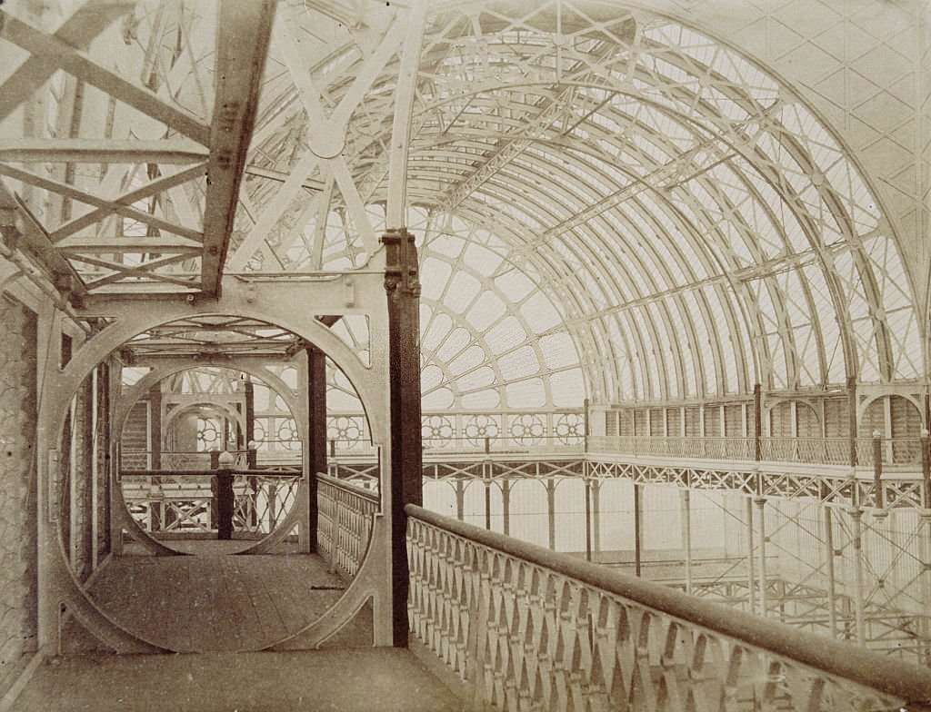 The upper gallery of the Crystal Palace, built for the Great Exhibition of 1851.