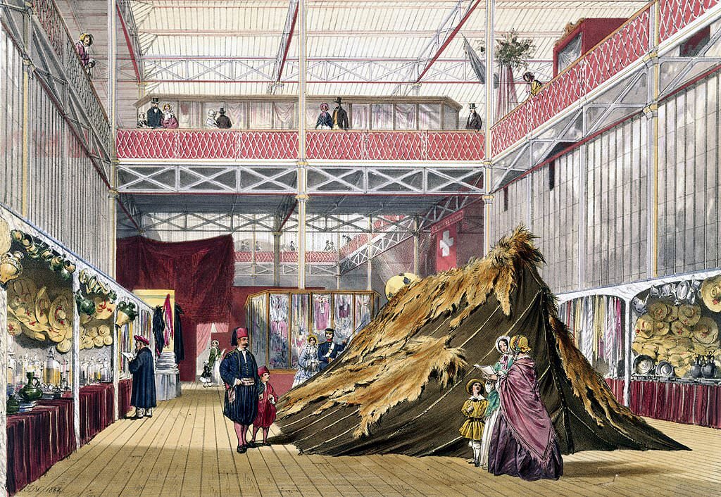 Tunisian No 1 stand at the Great Exhibition, Crystal Palace, London, 1851.