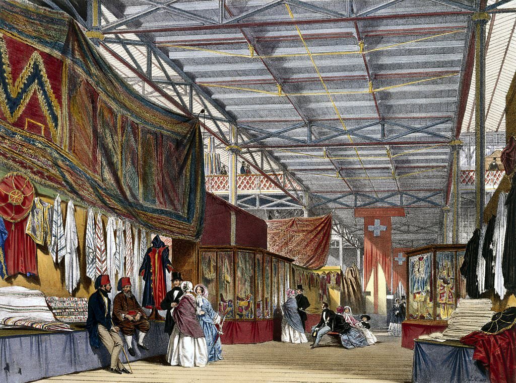 Tunisian No 2 stand at the Great Exhibition, Crystal Palace, London, 1851.