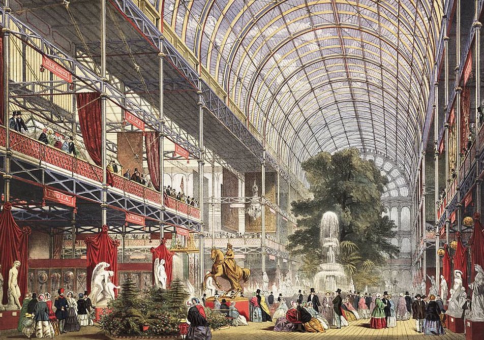 The transept of the Crystal Palace, Hyde Park, London, from 'Dickinsons' Comprehensive Pictures of the Great Exhibition of 1851'