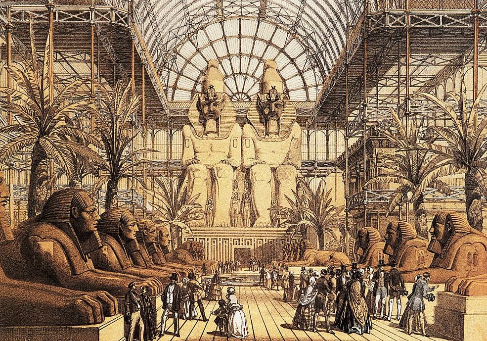 Egyptian Court, North Transept of the Crystal Palace, Sydenham, 1854.