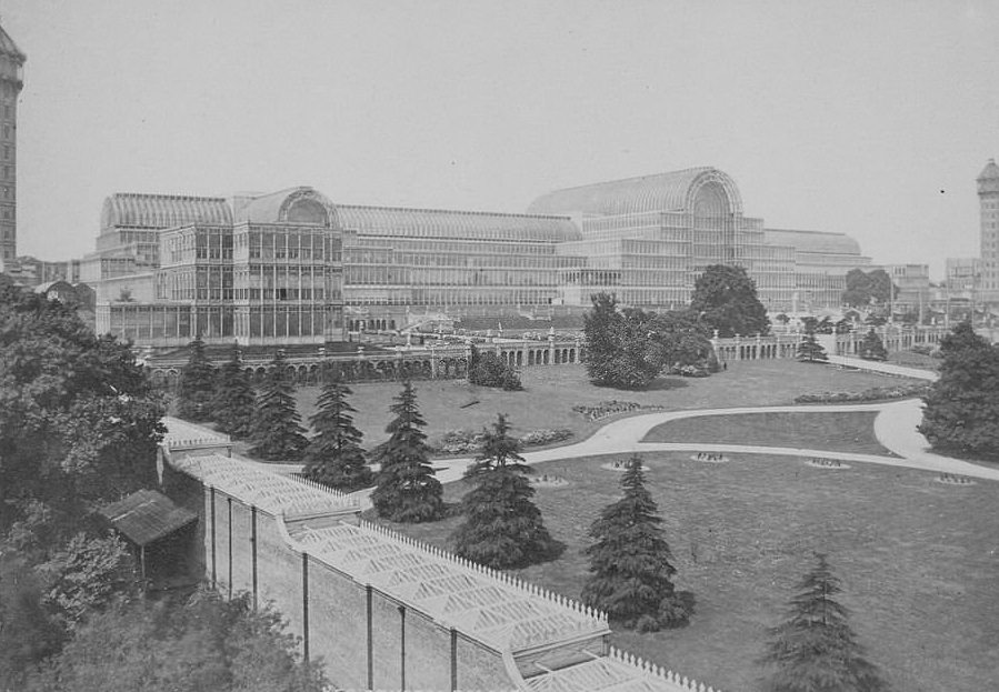 The opening of the Great Exhibition at Crystal Palace, London, 1851.