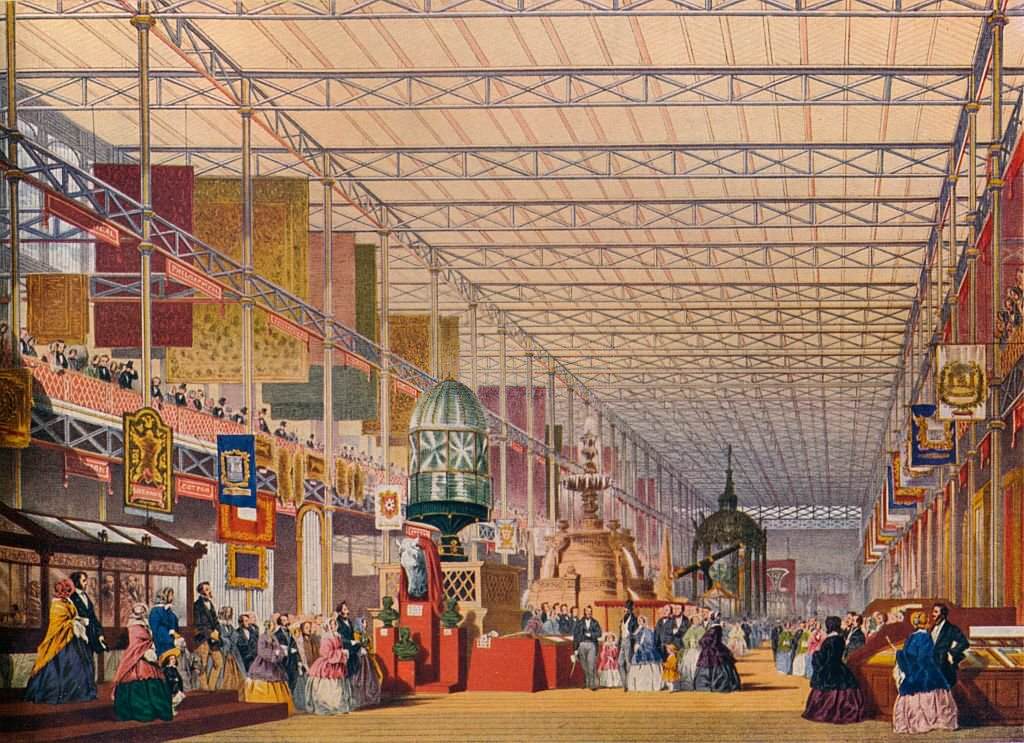 The British Nave at the Great Exhibition of 1851 The Crystal Palace c 1854.