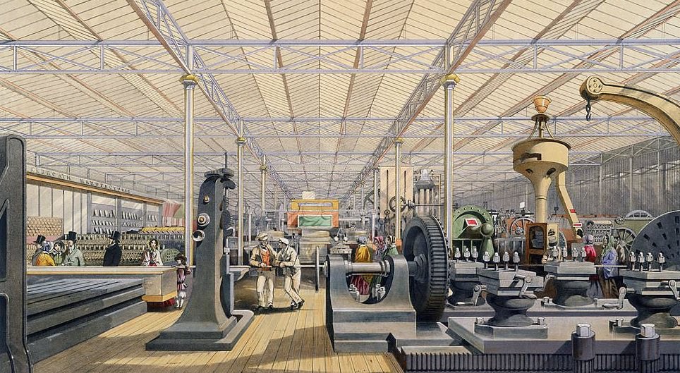 Whitworth stand of machine tools at the Great Exhibition, London, 1851.