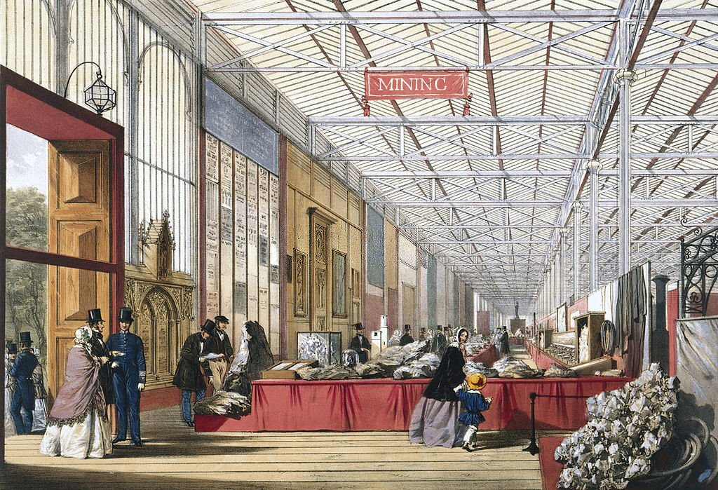 Mining stand at the Great Exhibition, Crystal Palace, London, 1851.