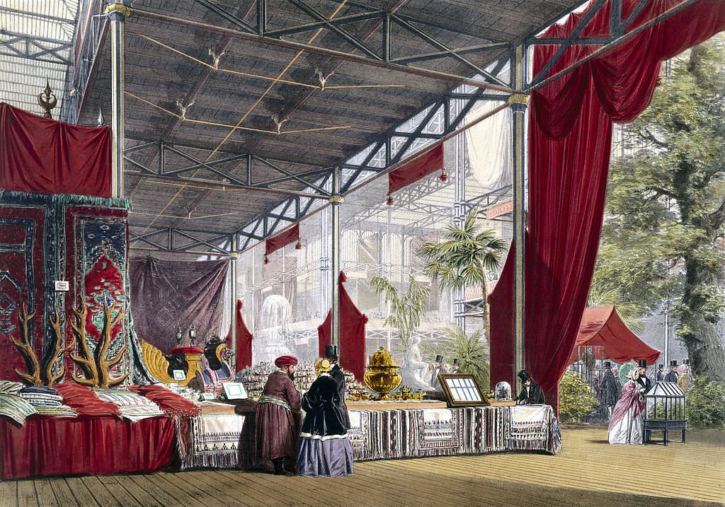 Turkish No 1 stand at the Great Exhibition, Crystal Palace, London, 1851.