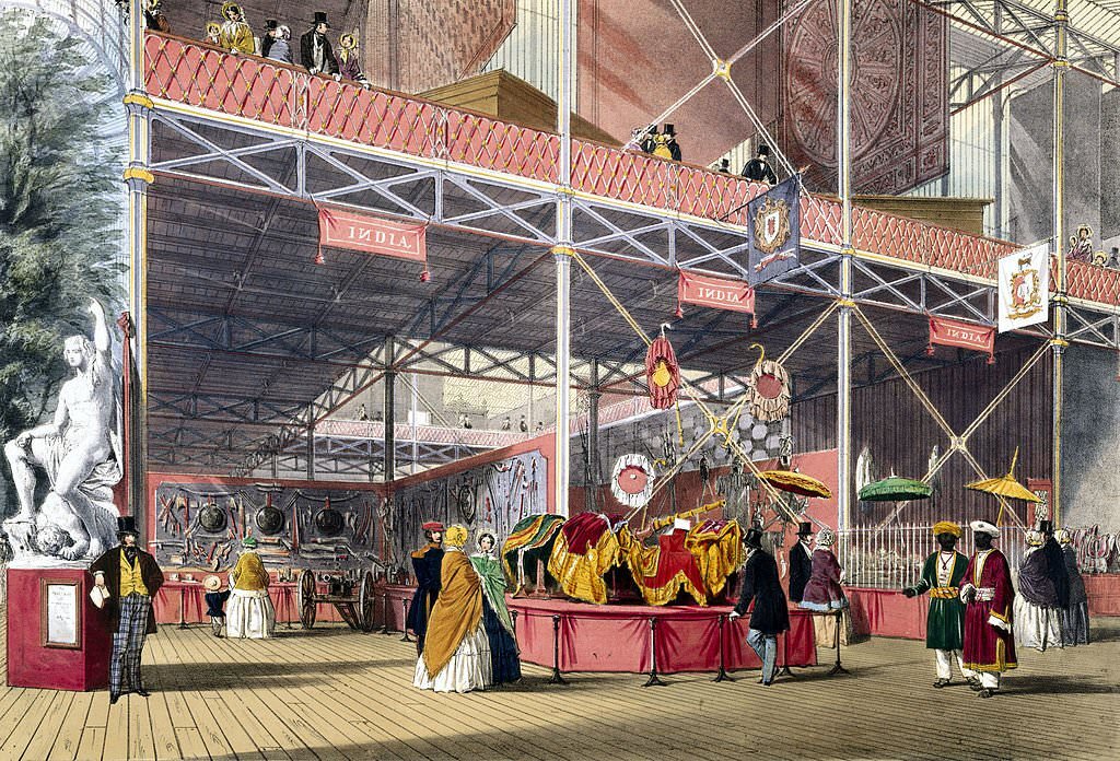 Indian No 2 stand at the Great Exhibition, Crystal Palace, London, 1851.