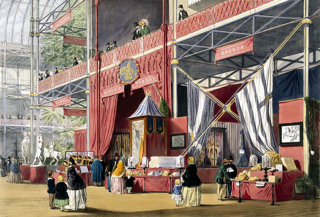 Greek stand at the Great Exhibition, Crystal Palace, London, 1851.